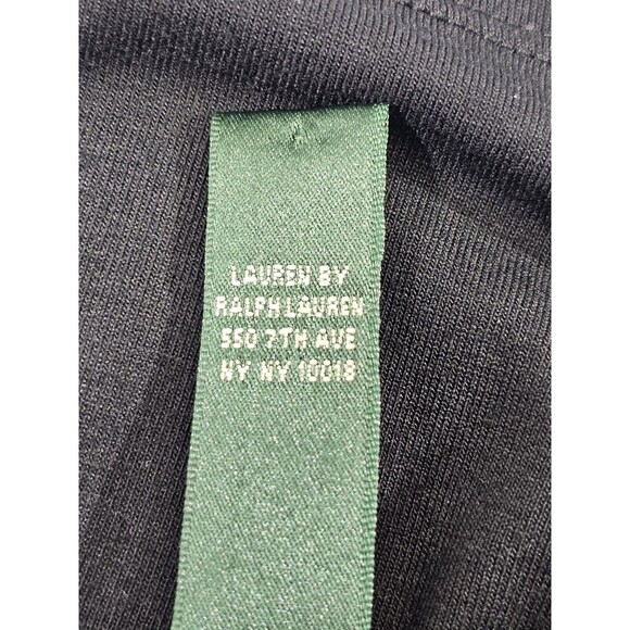 NEW Ralph Lauren L Pouf Sleeve Black Basic Tee Shirt Blouse Top Knit Stretch - Picture 6 of 7